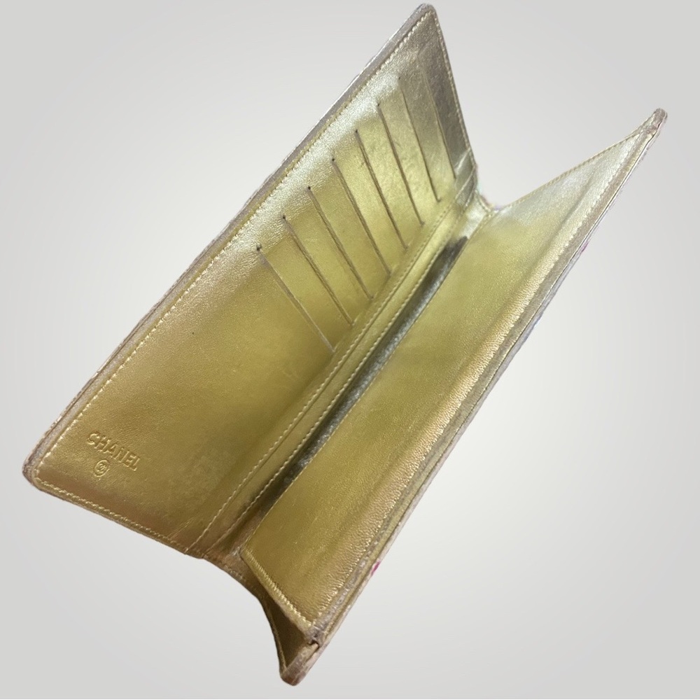 Chanel Metallic Gold Icon Series Monogram Long Wallet - Picture 6 of 16